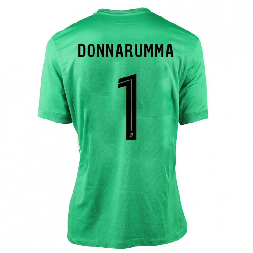 Danxen Dame Gianluigi Donnarumma #1 Grønn Svart Keeperdrakt 2025/26 Skjorter T-skjorte