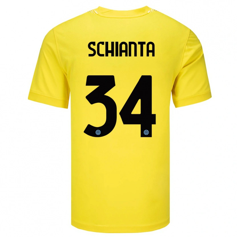 Danxen Dame Valentina Schianta #34 Lys Gul Svart Keeperdrakt 2025/26 Skjorter T-skjorte