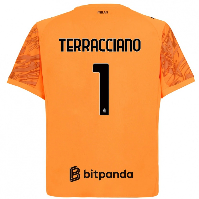 Danxen Dame Pietro Terracciano #1 Oransje Gul Svart Keeperdrakt 2025/26 Skjorter T-skjorte