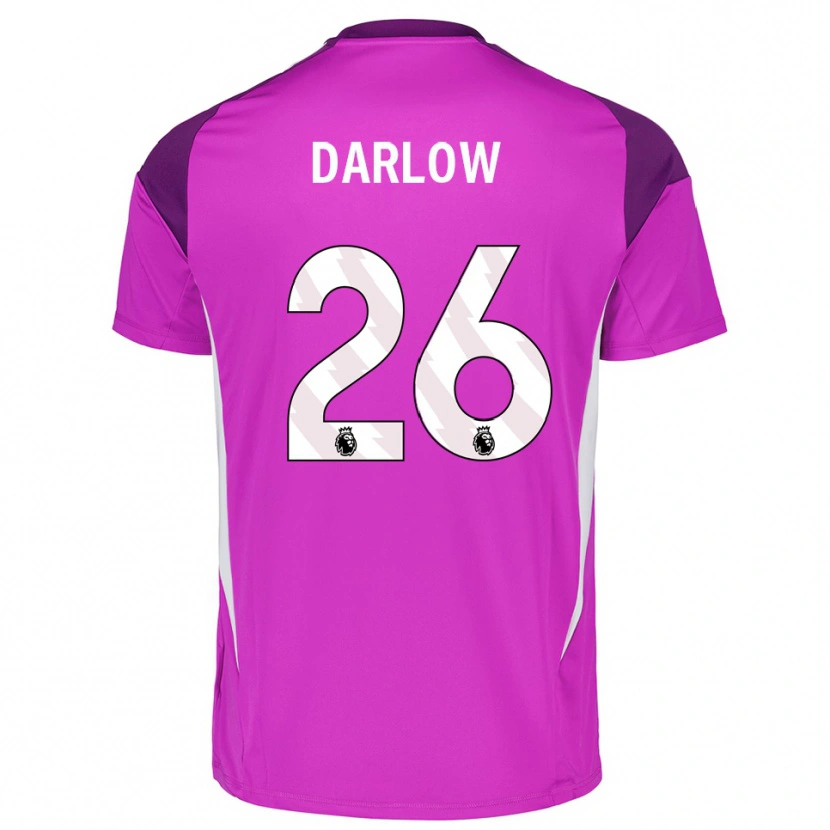 Danxen Dame Karl Darlow #26 Lilla Hvit Keeperdrakt 2025/26 Skjorter T-skjorte