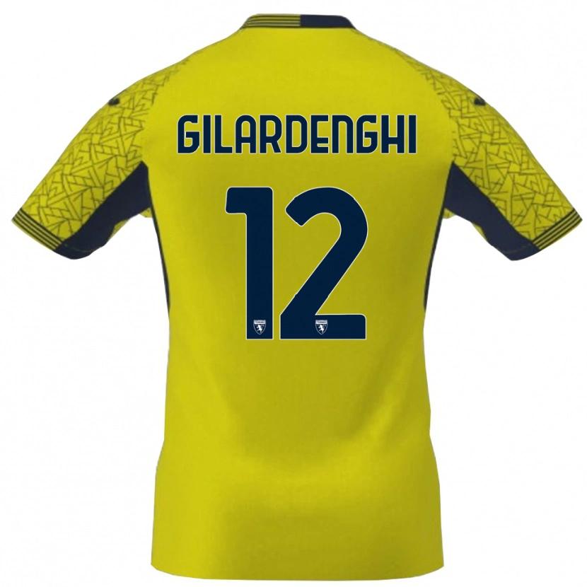 Danxen Dame Riccardo Gilardenghi #12 Gul Svart Keeperdrakt 2025/26 Skjorter T-skjorte