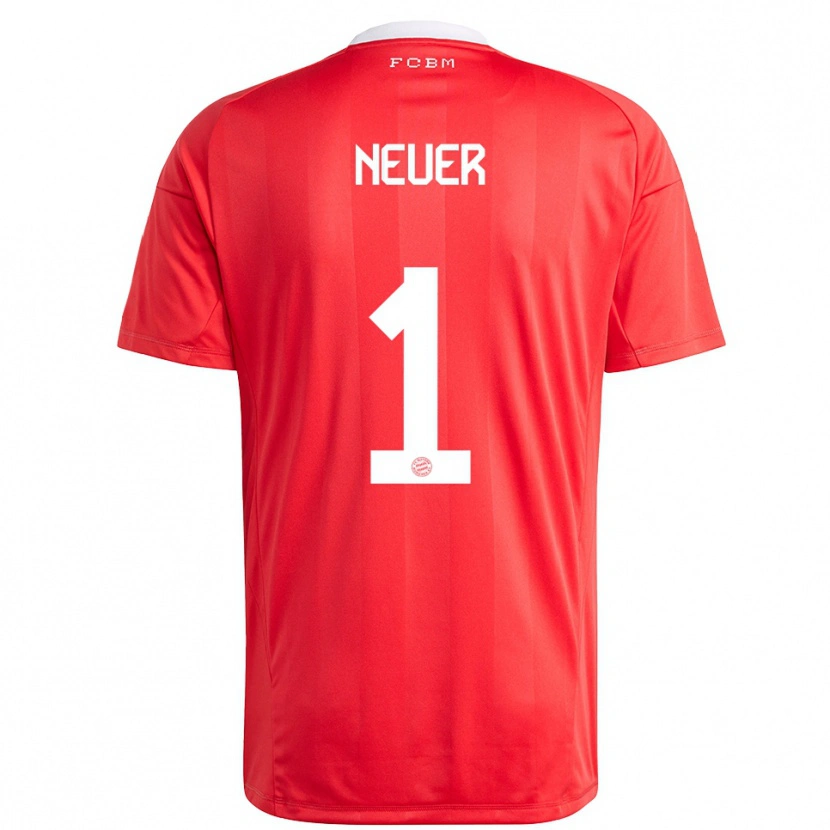 Danxen Dame Manuel Neuer #1 Rød Hvit Keeperdrakt 2025/26 Skjorter T-skjorte