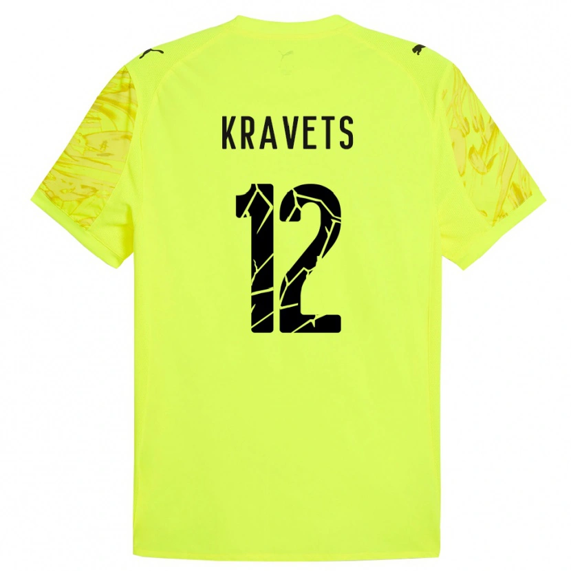 Danxen Dame Vladyslav Kravets #12 Grønn Gul Keeperdrakt 2025/26 Skjorter T-skjorte