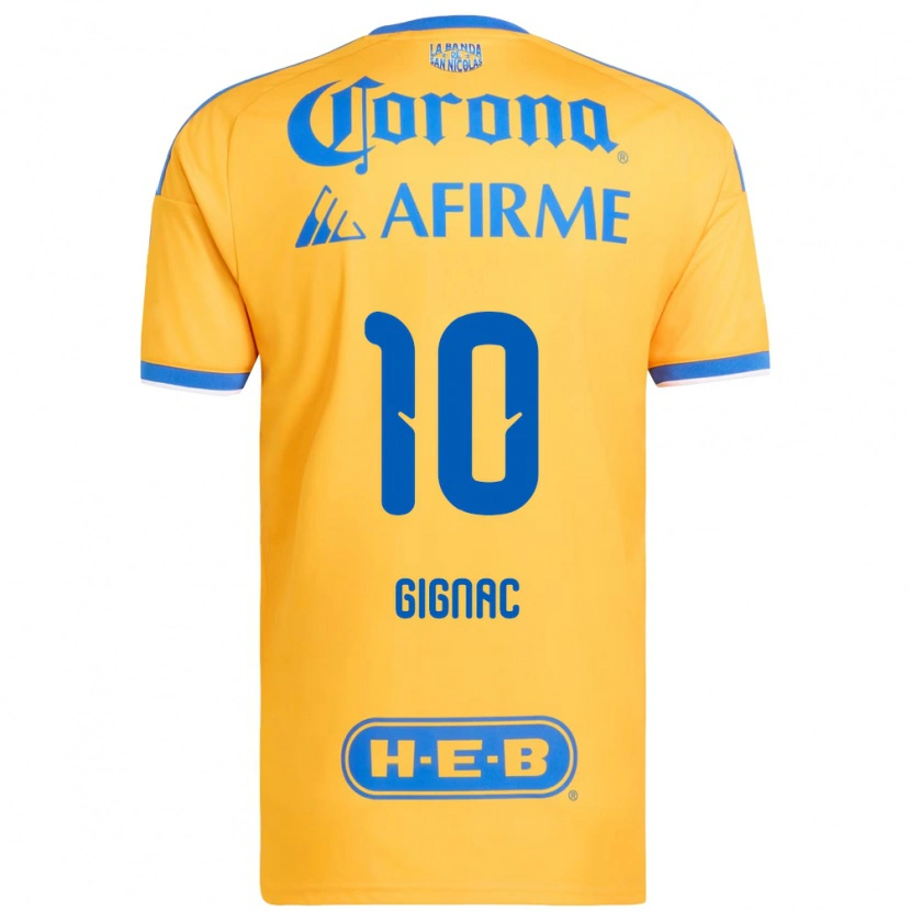 Danxen Barn Andre-Pierre Gignac #10 Gul Blå Hjemmetrøye Drakt Trøye 2026/27 Skjorter T-Skjorte