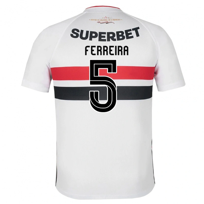 Danxen Barn Matheus Ferreira #5 Hvit Rød Svart Hjemmetrøye Drakt Trøye 2026/27 Skjorter T-Skjorte