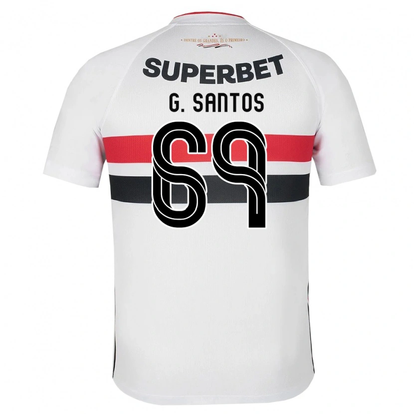 Danxen Barn Guilherme Santos #69 Hvit Rød Svart Hjemmetrøye Drakt Trøye 2026/27 Skjorter T-Skjorte