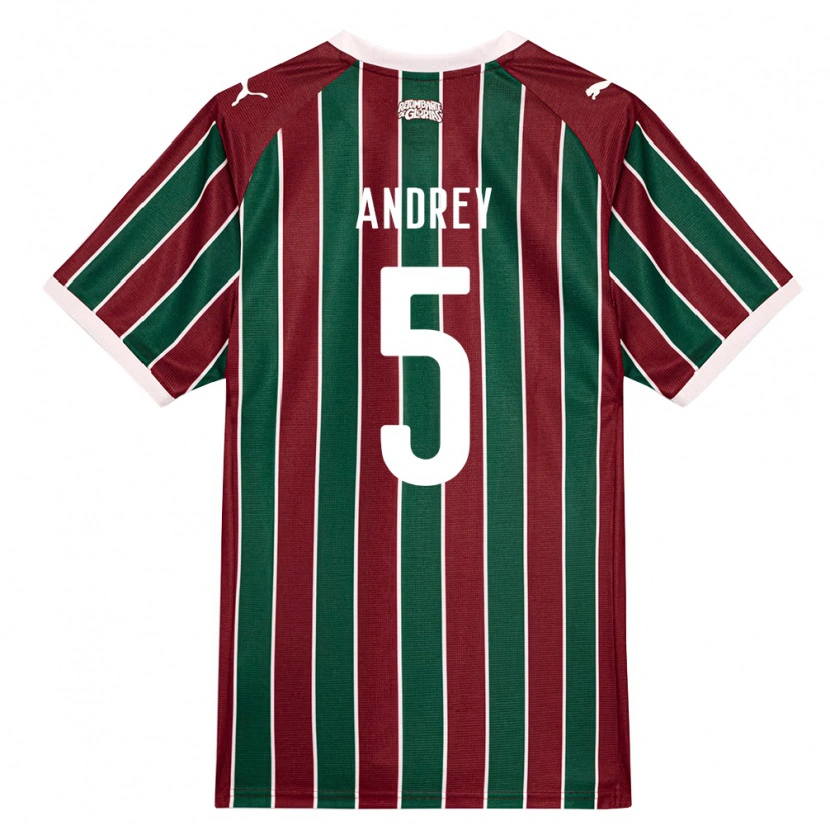 Danxen Barn Andrey Oliveira Carneiro #5 Grønn Burgund Hvit Hjemmetrøye Drakt Trøye 2026/27 Skjorter T-Skjorte