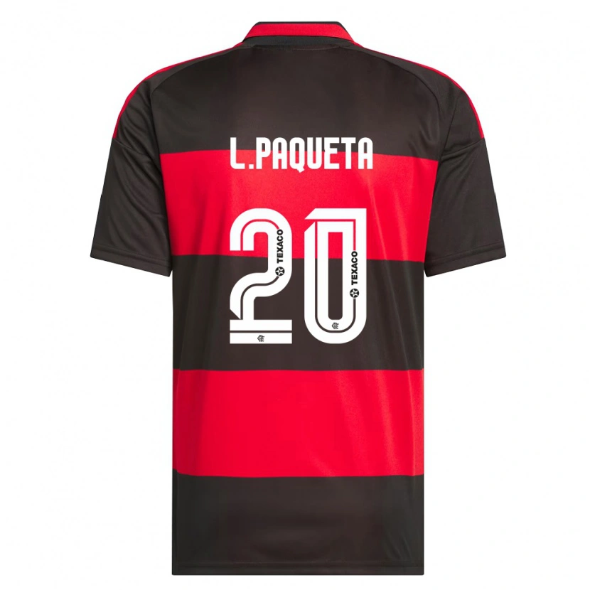 Danxen Barn Lucas Paquetá #20 Rød Svart Hvit Hjemmetrøye Drakt Trøye 2026/27 Skjorter T-Skjorte