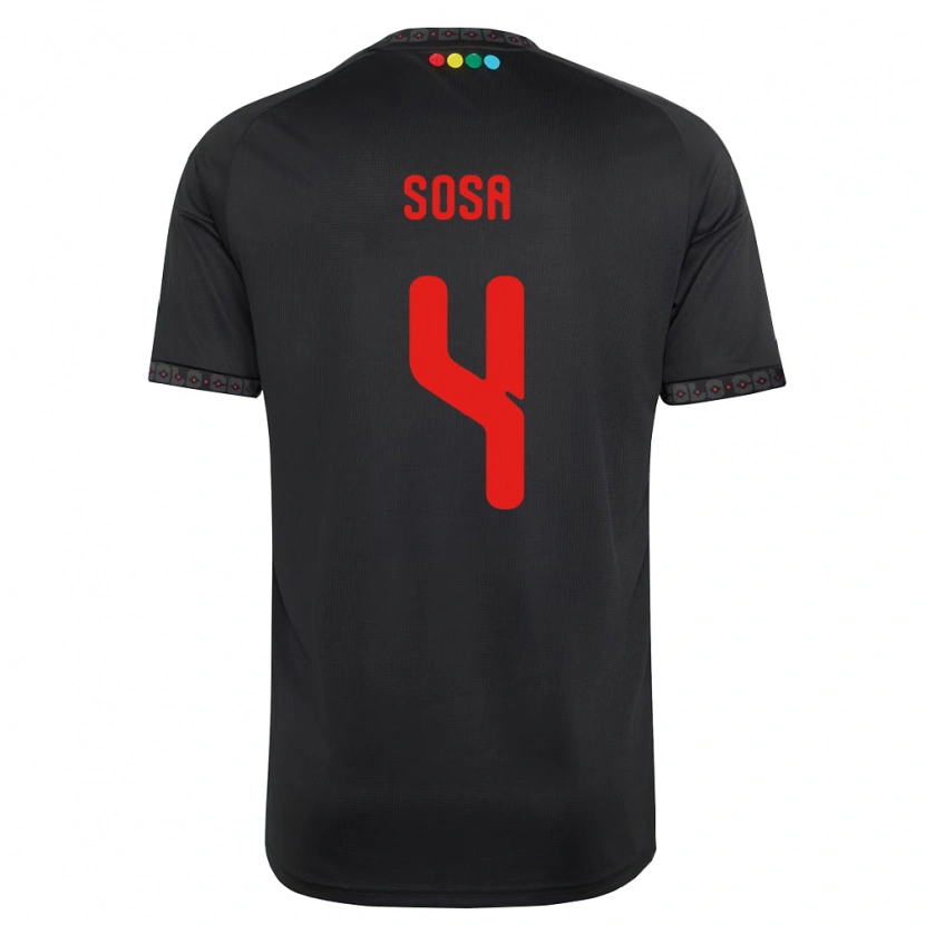 Danxen Barn Joaquín Sosa #4 Svart Rød Bortetrøye Drakt Trøye 2026/27 Skjorter T-Skjorte