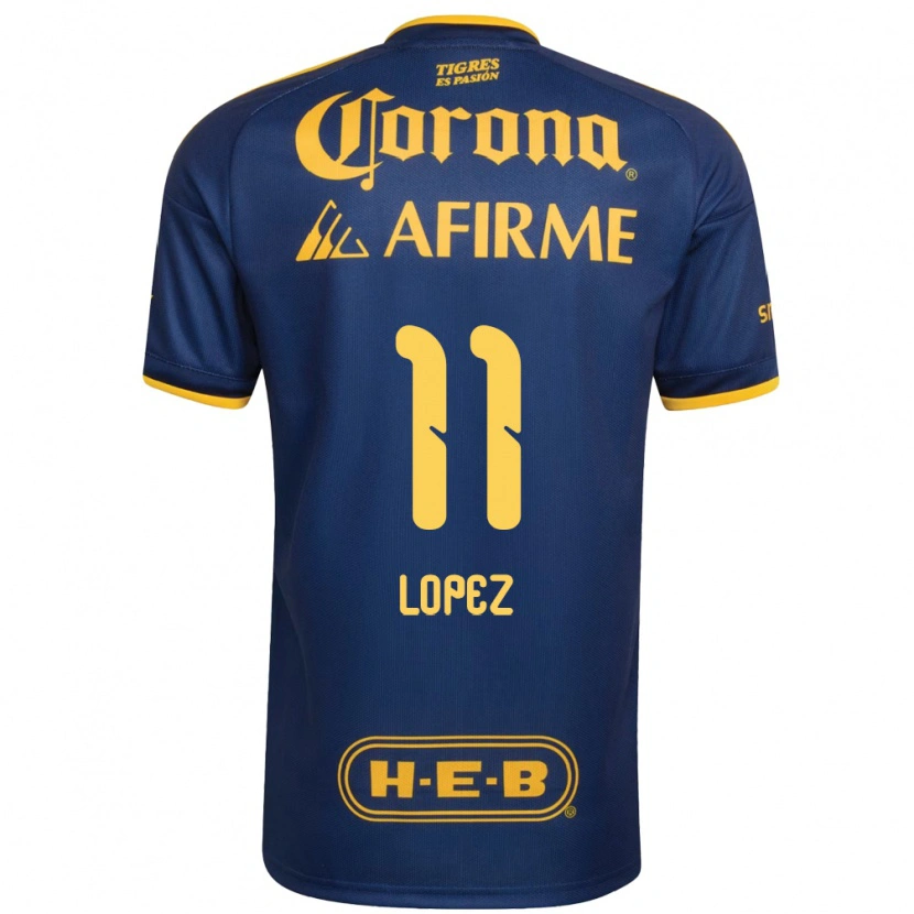Danxen Barn Nicolas Lopez #11 Kongelig Blå Gul Bortetrøye Drakt Trøye 2026/27 Skjorter T-Skjorte
