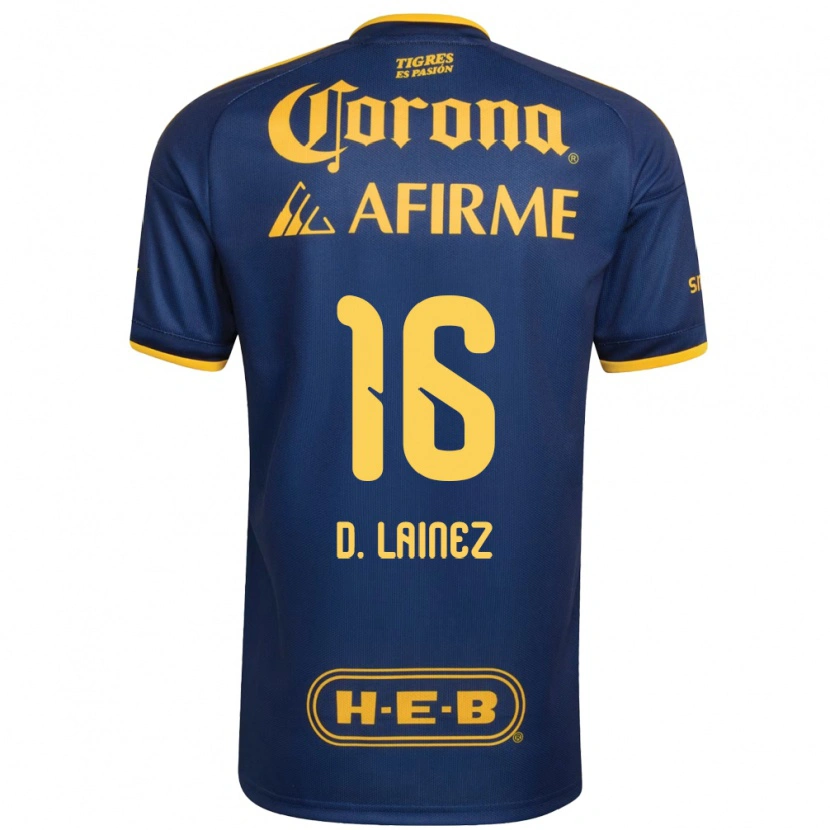 Danxen Barn Diego Lainez #16 Kongelig Blå Gul Bortetrøye Drakt Trøye 2026/27 Skjorter T-Skjorte