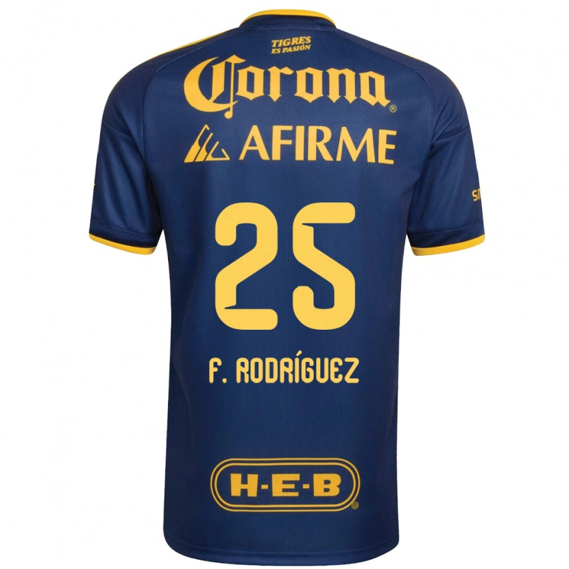 Danxen Barn Felipe Rodríguez #25 Kongelig Blå Gul Bortetrøye Drakt Trøye 2026/27 Skjorter T-Skjorte