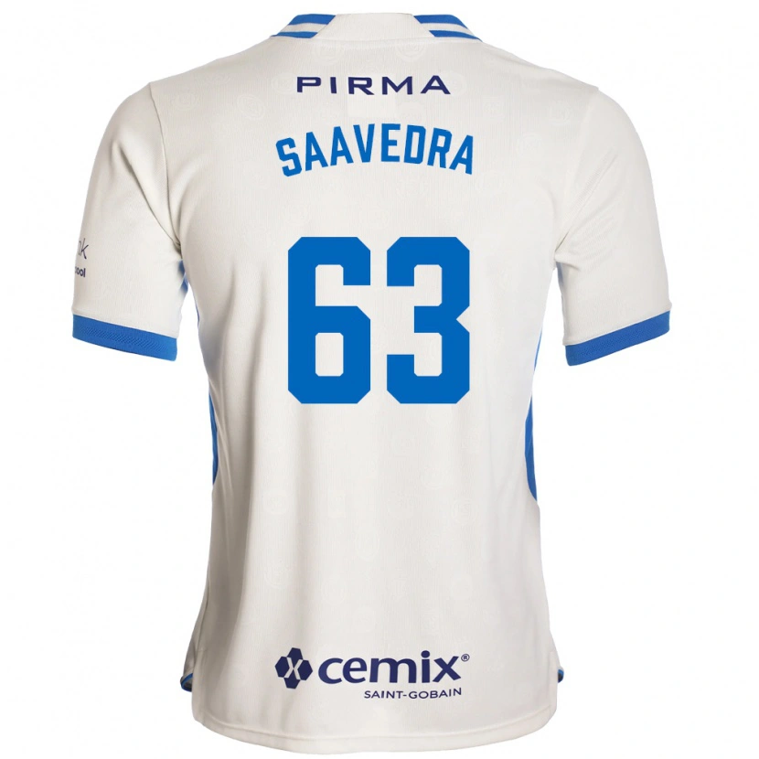 Danxen Barn Ángel Saavedra #63 Hvit Blå Rød Bortetrøye Drakt Trøye 2026/27 Skjorter T-Skjorte