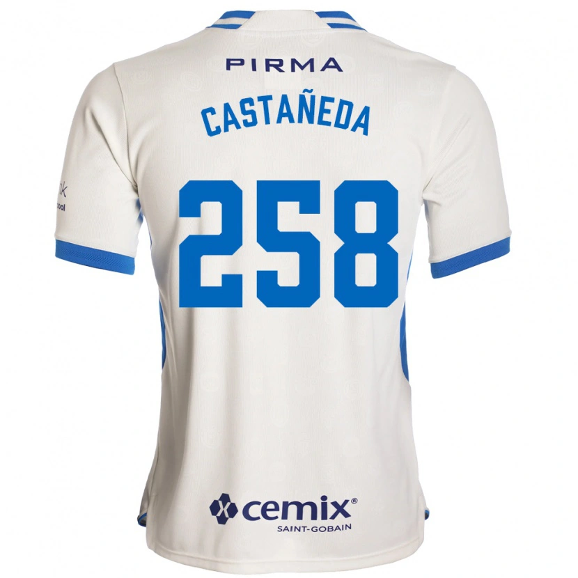 Danxen Barn Emiliano Castañeda #258 Hvit Blå Rød Bortetrøye Drakt Trøye 2026/27 Skjorter T-Skjorte