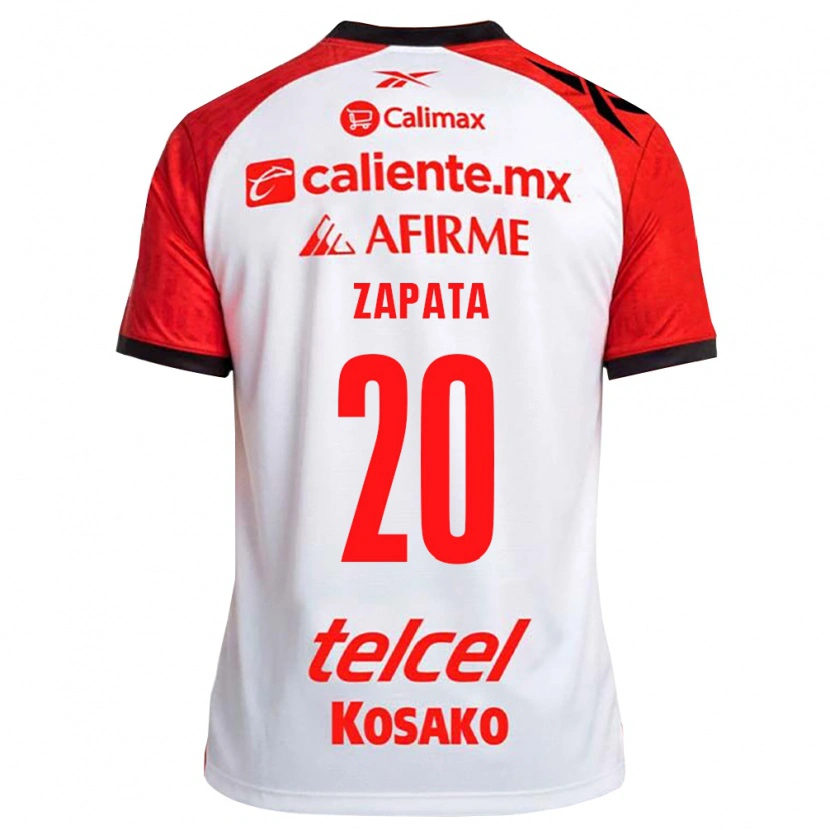 Danxen Barn Ángel Zapata #20 Hvit Svart Rød Bortetrøye Drakt Trøye 2026/27 Skjorter T-Skjorte