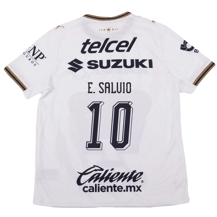 Danxen Barn Eduardo Salvio #10 Hvit Svart Brun Bortetrøye Drakt Trøye 2026/27 Skjorter T-Skjorte