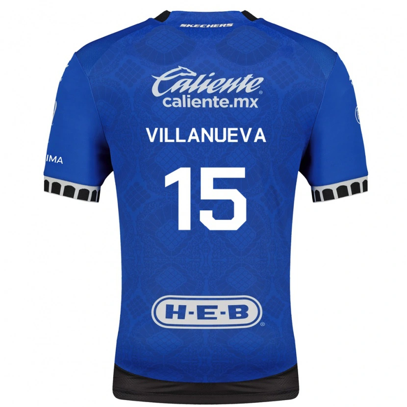 Danxen Barn Carlos Villanueva #15 Kongelig Blå Hvit Svart Bortetrøye Drakt Trøye 2026/27 Skjorter T-Skjorte