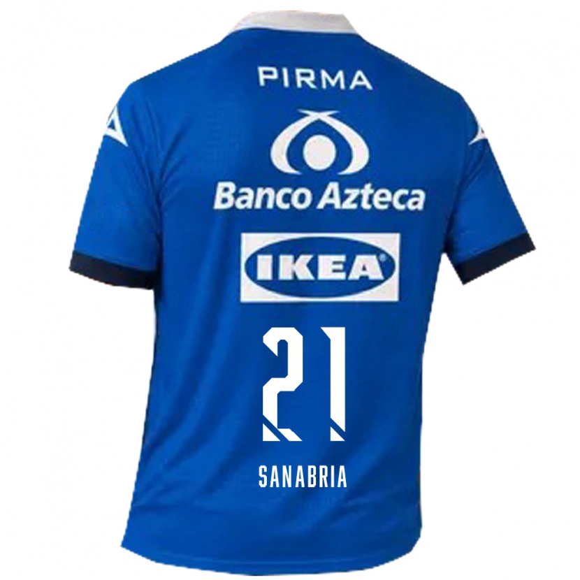 Danxen Barn Sergio Sanabria #21 Blå Hvit Bortetrøye Drakt Trøye 2026/27 Skjorter T-Skjorte