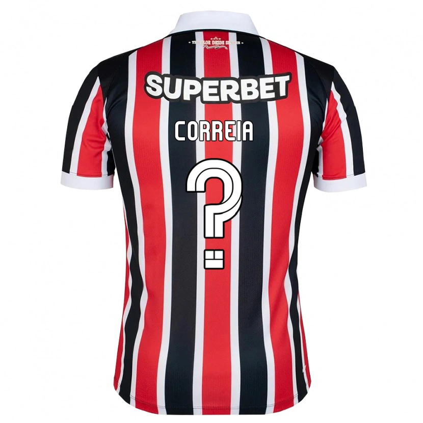 Danxen Barn Arthur Correia #0 Rød Hvit Svart Bortetrøye Drakt Trøye 2026/27 Skjorter T-Skjorte
