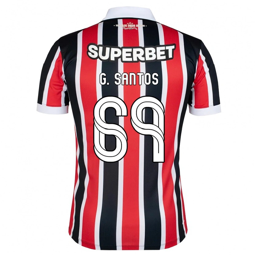 Danxen Barn Guilherme Santos #69 Rød Hvit Svart Bortetrøye Drakt Trøye 2026/27 Skjorter T-Skjorte