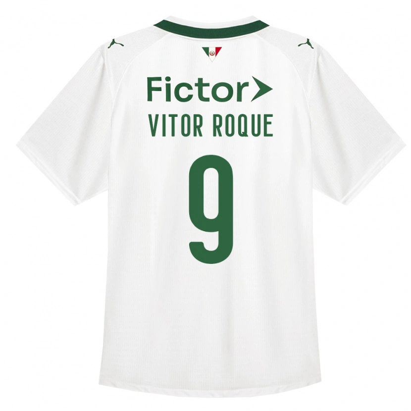 Danxen Barn Vitor Roque #9 Grønn Hvit Bortetrøye Drakt Trøye 2026/27 Skjorter T-Skjorte