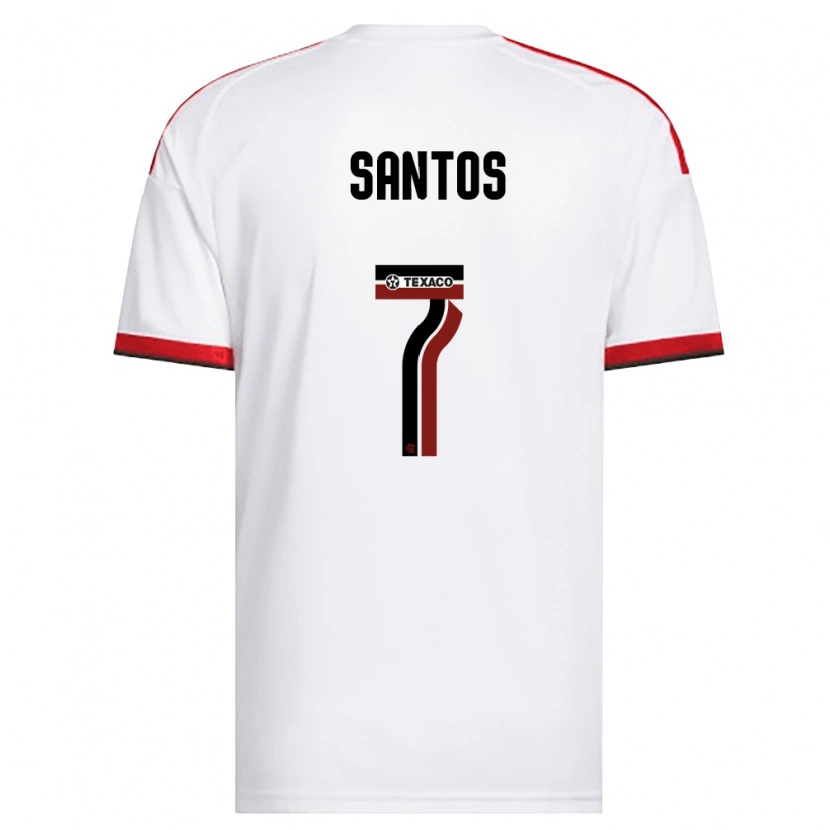 Danxen Barn Alan Santos #7 Hvit Rød Svart Bortetrøye Drakt Trøye 2026/27 Skjorter T-Skjorte