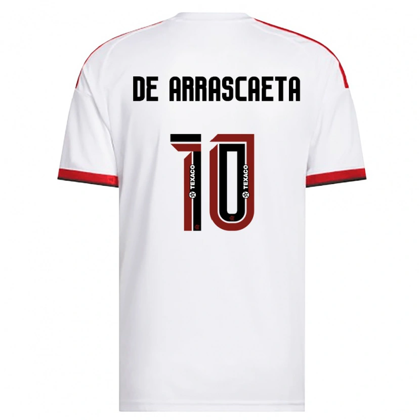 Danxen Barn Giorgian De Arrascaeta #10 Hvit Rød Svart Bortetrøye Drakt Trøye 2026/27 Skjorter T-Skjorte