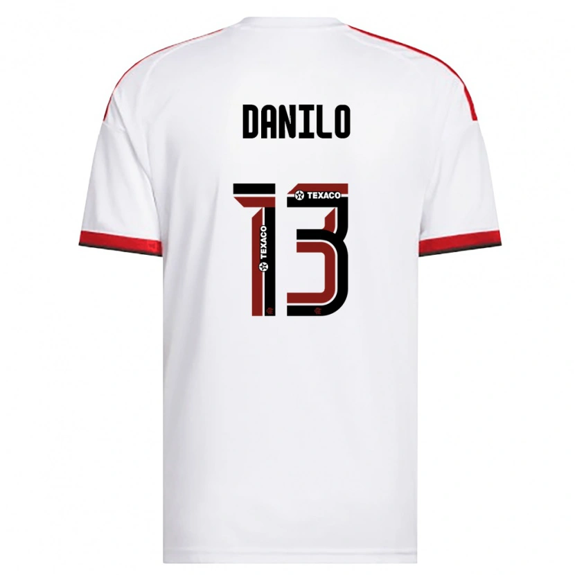 Danxen Barn Danilo Luiz Da Silva #13 Hvit Rød Svart Bortetrøye Drakt Trøye 2026/27 Skjorter T-Skjorte