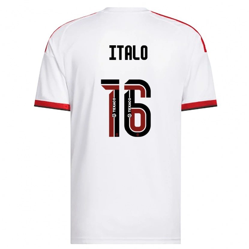 Danxen Barn Italo Pereira Dos Santos #16 Hvit Rød Svart Bortetrøye Drakt Trøye 2026/27 Skjorter T-Skjorte