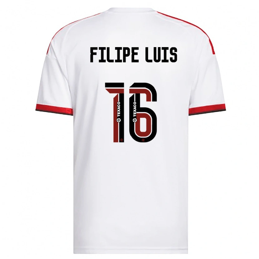 Danxen Barn Filipe Luis #16 Hvit Rød Svart Bortetrøye Drakt Trøye 2026/27 Skjorter T-Skjorte