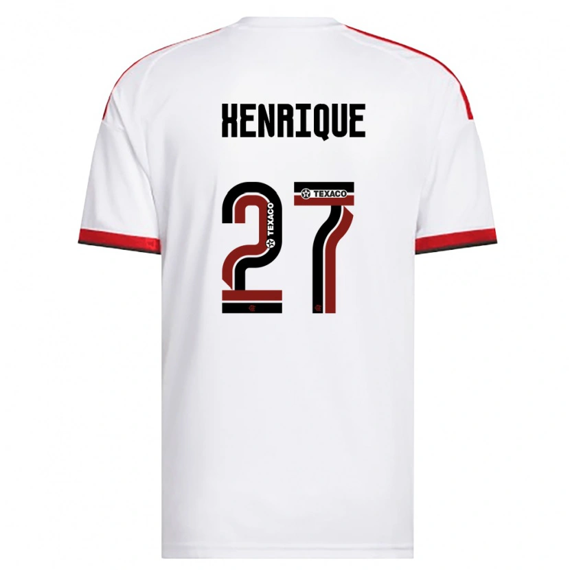 Danxen Barn Bruno Henrique #27 Hvit Rød Svart Bortetrøye Drakt Trøye 2026/27 Skjorter T-Skjorte
