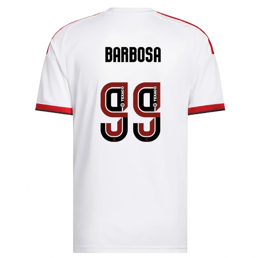 Danxen Barn Gabriel Barbosa #99 Hvit Rød Svart Bortetrøye Drakt Trøye 2026/27 Skjorter T-Skjorte