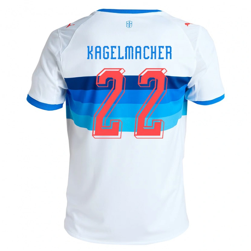 Danxen Mann Gary Kagelmacher #22 Hvit Himmelblå Hjemmetrøye Drakt Trøye 2026/27 Skjorter T-Skjorte