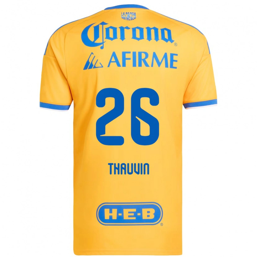 Danxen Mann Florian Thauvin #26 Gul Blå Hjemmetrøye Drakt Trøye 2026/27 Skjorter T-Skjorte