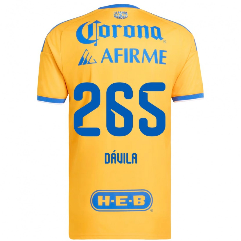 Danxen Mann Emiliano Dávila #265 Gul Blå Hjemmetrøye Drakt Trøye 2026/27 Skjorter T-Skjorte