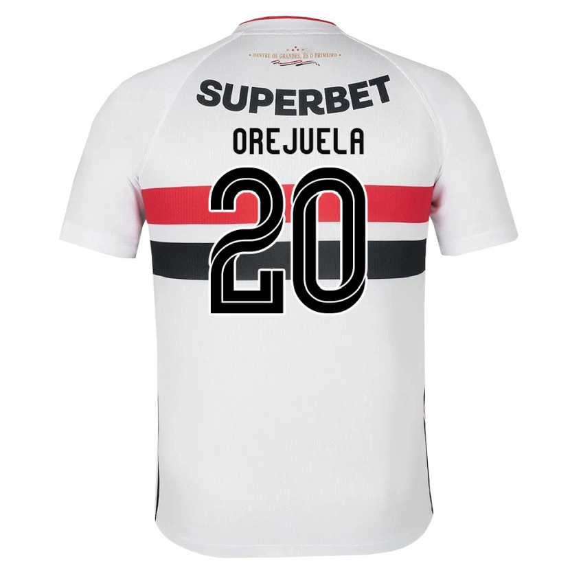 Danxen Mann Luis Manuel Orejuela #20 Hvit Rød Svart Hjemmetrøye Drakt Trøye 2026/27 Skjorter T-Skjorte