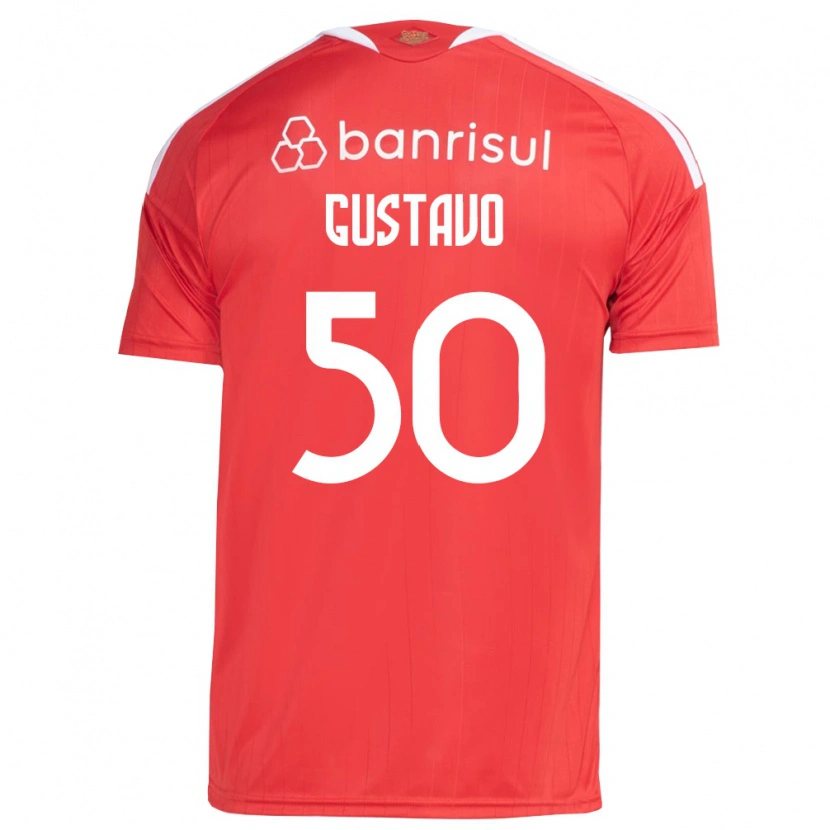 Danxen Mann Gustavo Dos Santos #50 Rød Hvit Hjemmetrøye Drakt Trøye 2026/27 Skjorter T-Skjorte