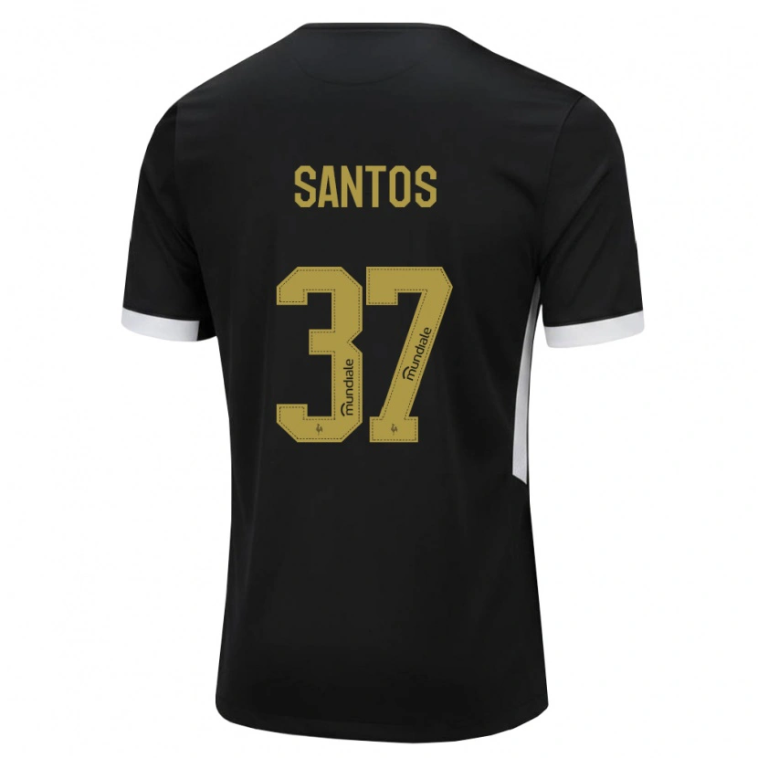 Danxen Mann Junior Santos #37 Svart Hvit Gul Hjemmetrøye Drakt Trøye 2026/27 Skjorter T-Skjorte