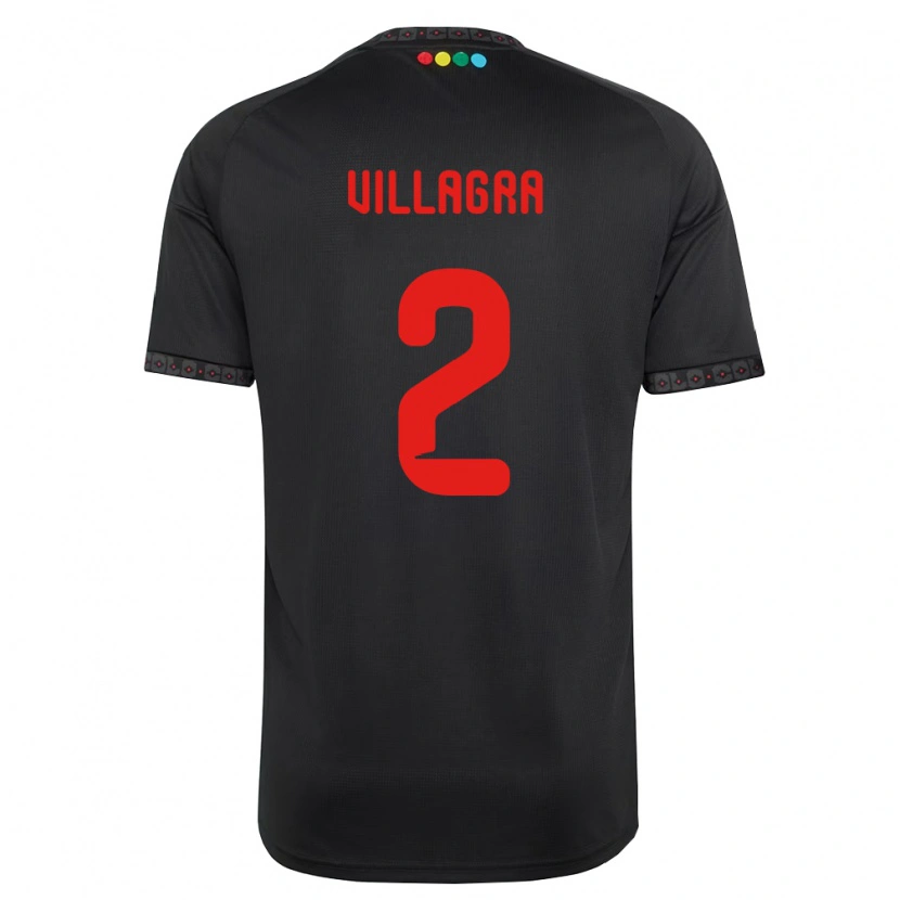 Danxen Mann Jonathan Villagra #2 Svart Rød Bortetrøye Drakt Trøye 2026/27 Skjorter T-Skjorte