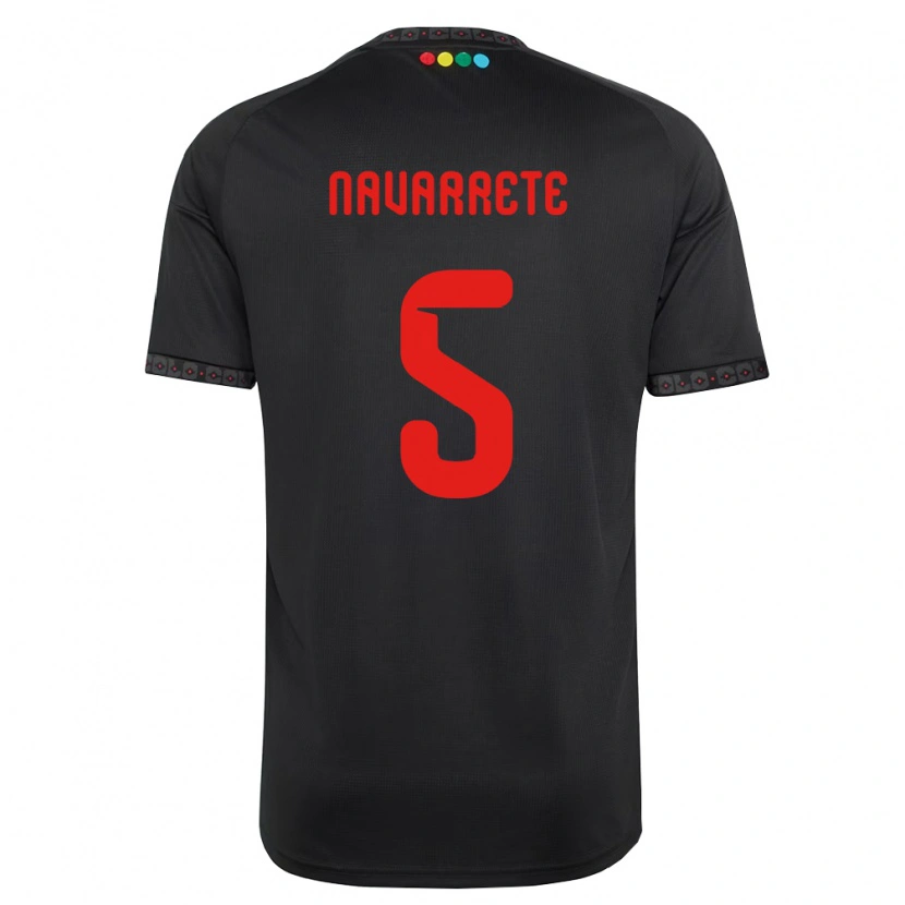 Danxen Mann Martín Navarrete #5 Svart Rød Bortetrøye Drakt Trøye 2026/27 Skjorter T-Skjorte