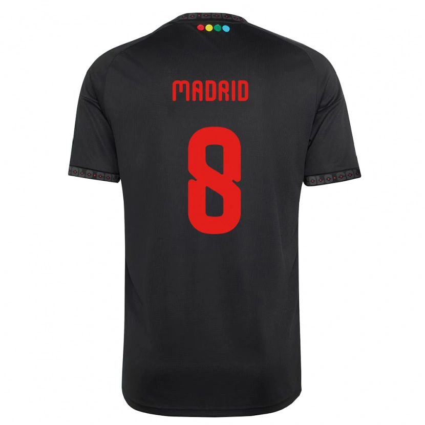 Danxen Mann Álvaro Madrid #8 Svart Rød Bortetrøye Drakt Trøye 2026/27 Skjorter T-Skjorte