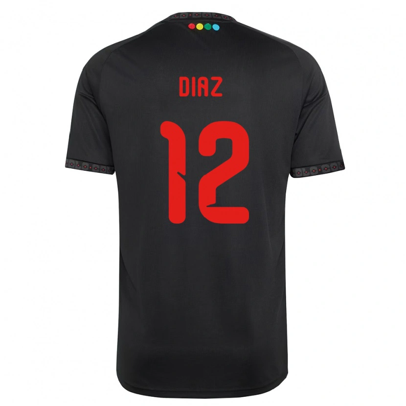 Danxen Mann Javiera Díaz #12 Svart Rød Bortetrøye Drakt Trøye 2026/27 Skjorter T-Skjorte