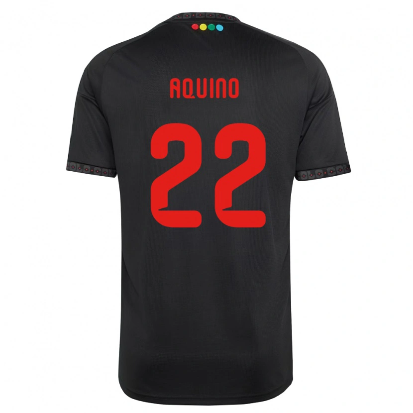Danxen Mann Claudio Aquino #22 Svart Rød Bortetrøye Drakt Trøye 2026/27 Skjorter T-Skjorte