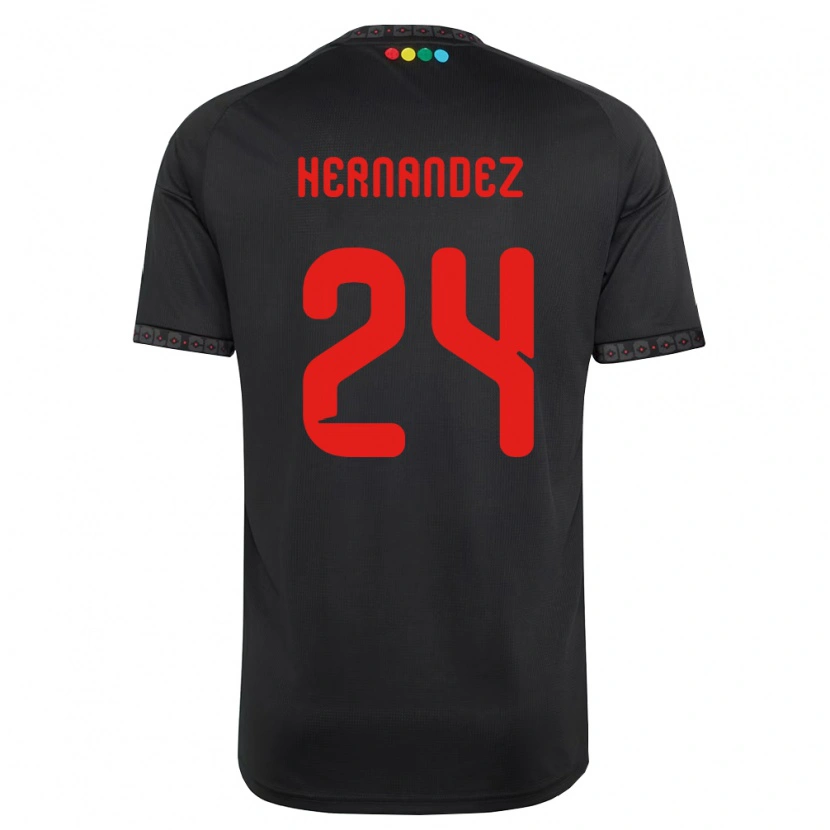 Danxen Mann Leandro Hernández #24 Svart Rød Bortetrøye Drakt Trøye 2026/27 Skjorter T-Skjorte