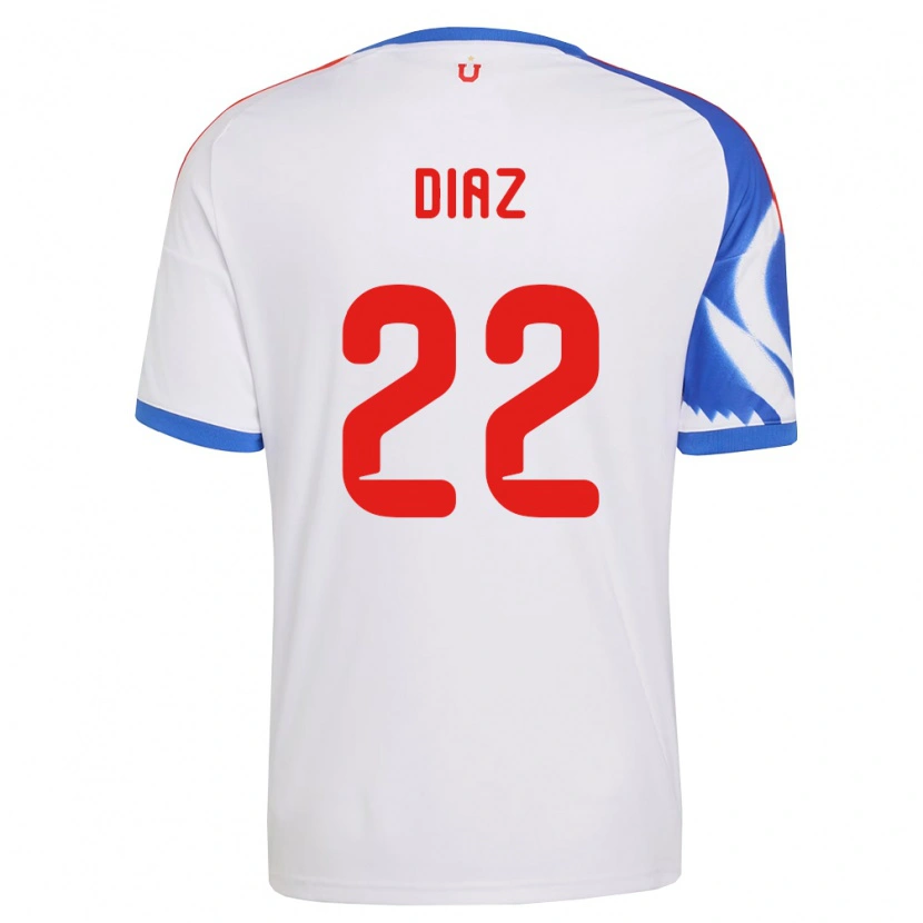 Danxen Mann Valentina Díaz #22 Hvit Marineblå Bortetrøye Drakt Trøye 2026/27 Skjorter T-Skjorte