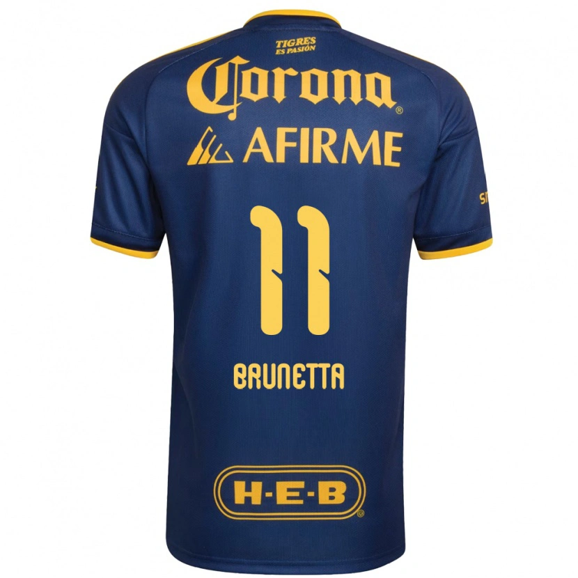 Danxen Mann Juan Brunetta #11 Kongelig Blå Gul Bortetrøye Drakt Trøye 2026/27 Skjorter T-Skjorte