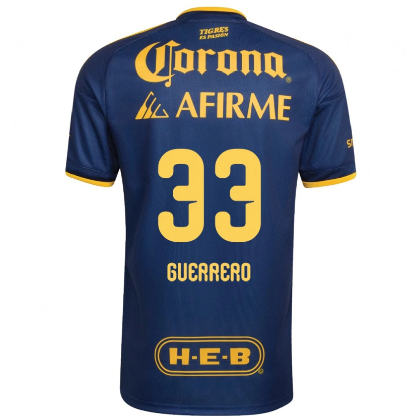 Danxen Mann Rafael Guerrero #33 Kongelig Blå Gul Bortetrøye Drakt Trøye 2026/27 Skjorter T-Skjorte