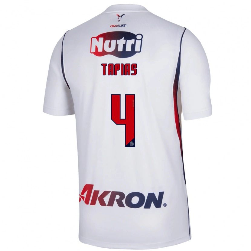 Danxen Mann Miguel Tapias #4 Rød Hvit Marineblå Bortetrøye Drakt Trøye 2026/27 Skjorter T-Skjorte