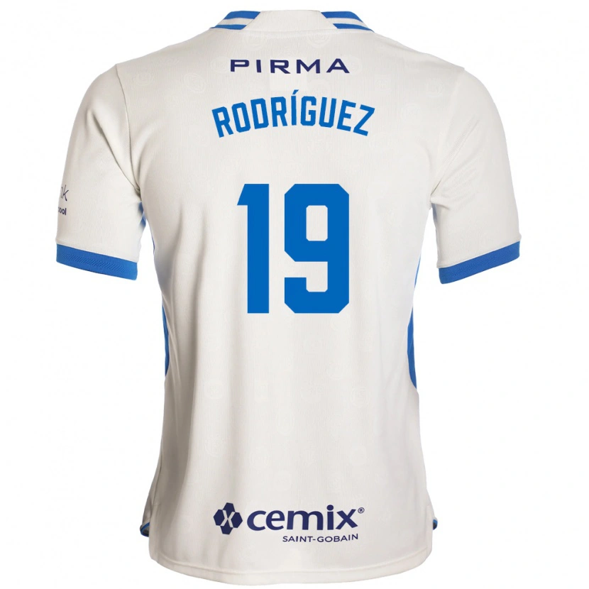 Danxen Mann Carlos Rodríguez #19 Hvit Blå Rød Bortetrøye Drakt Trøye 2026/27 Skjorter T-Skjorte