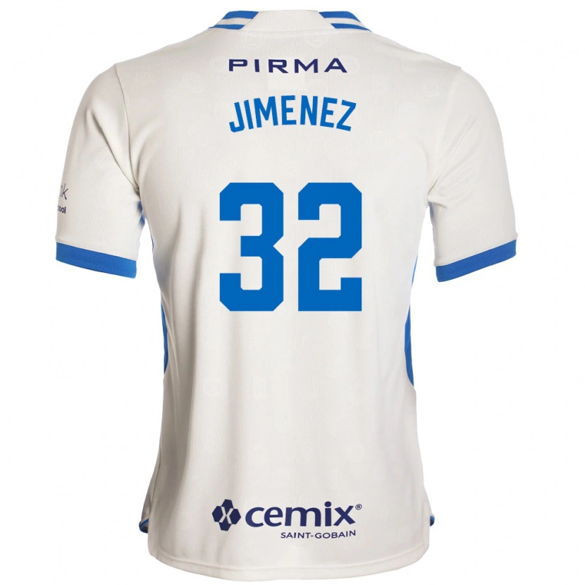 Danxen Mann Cristian Jiménez #32 Hvit Blå Rød Bortetrøye Drakt Trøye 2026/27 Skjorter T-Skjorte